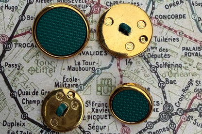 Perfect Green Shank Button with Gold Edge (2 Sizes)