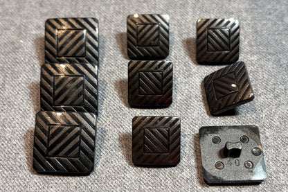 Square Black Shank Button (Sets in 2 Sizes)