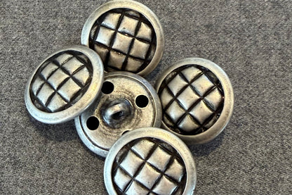 Metal Button with Quilted Texture