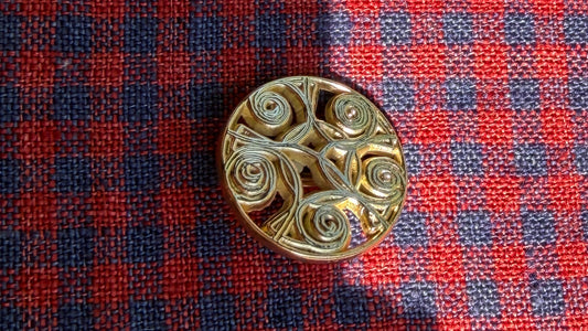 Gold Shank Button with Swirls