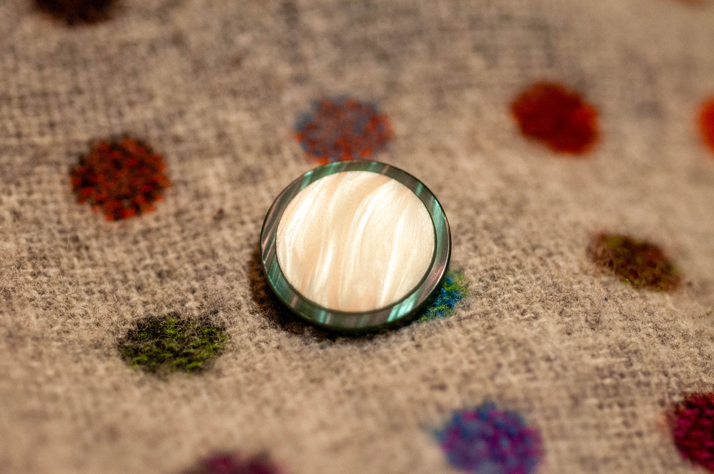 Suit or Coat Button With Stone-like Centre
