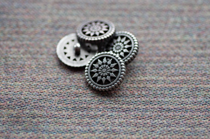 Dark Silver Shank Button