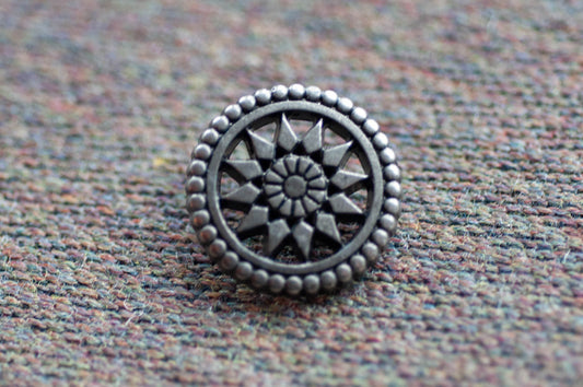 Dark Silver Shank Button