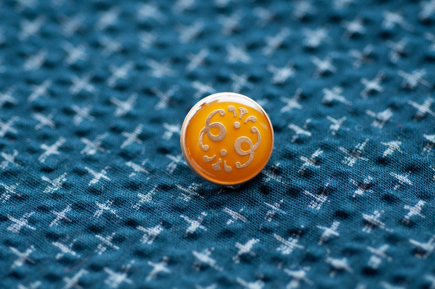Gold and Yellow Resin Button