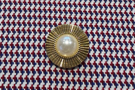 Ornate Gold and Pearl Shank Button (Set of 6)