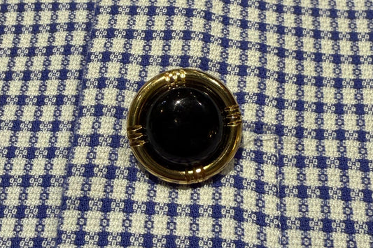 Black and Gold Shank Button (Set of 9)