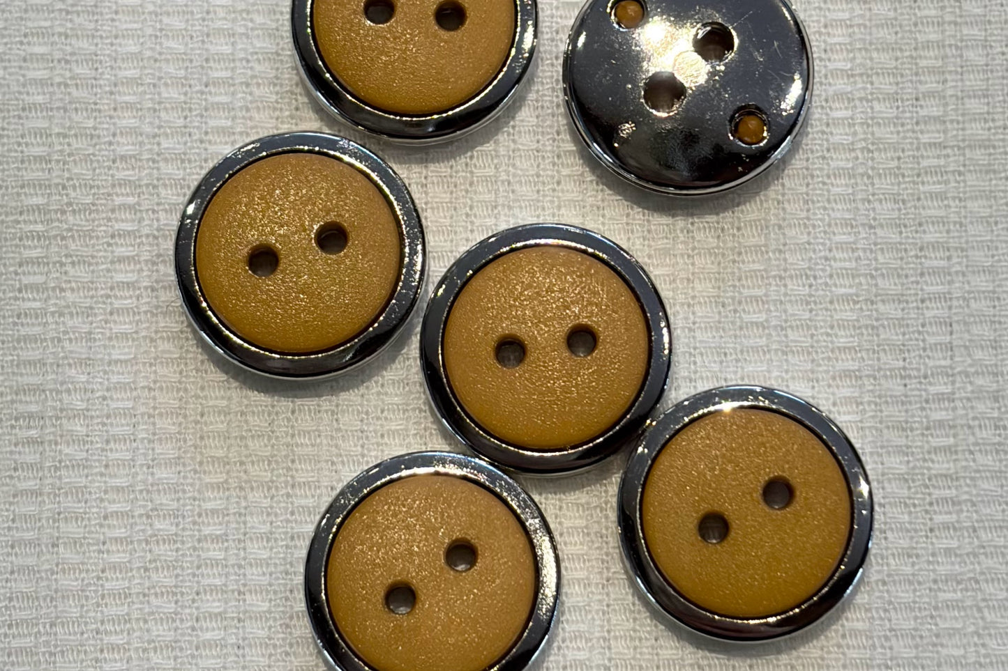 Resin Button with Silver Frame (Five Colours)
