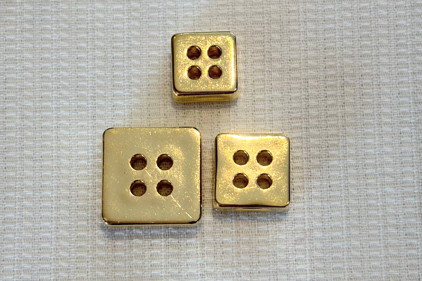 Square Gold Button in Three Sizes