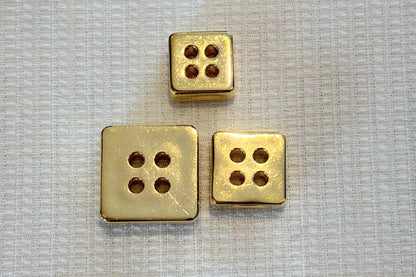 Square Gold Button in Three Sizes