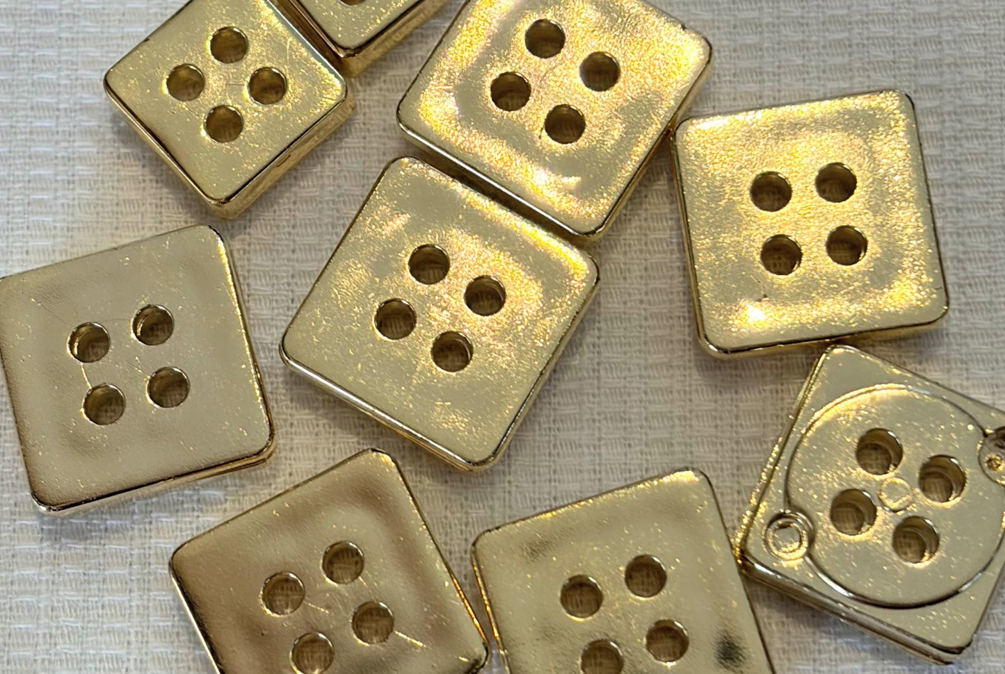 Square Gold Button in Three Sizes