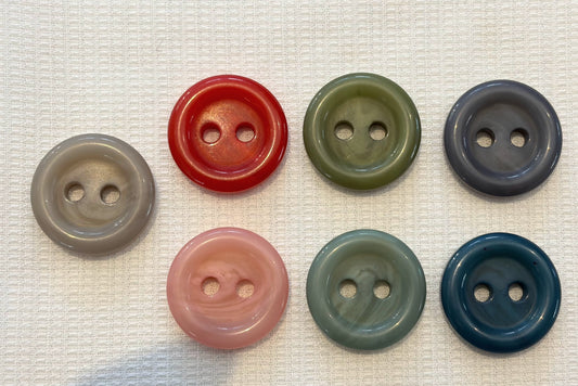 Resin Coat Button (Two Sizes, Lots of Colours)