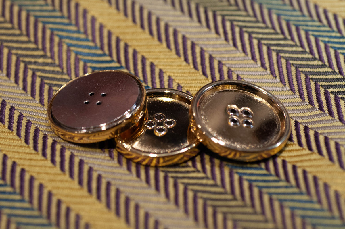 Cu Button Gold Four-Hole Metal Button | Curated Buttons